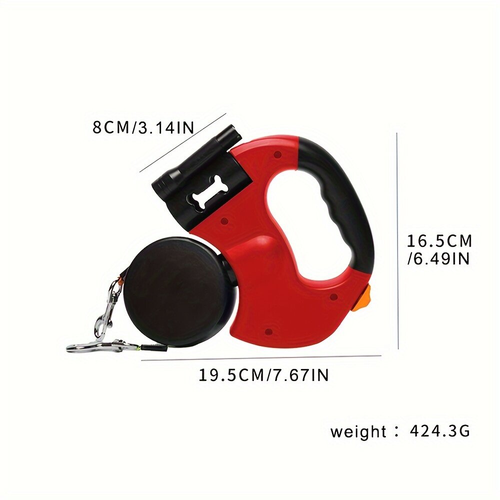🐾A great tool for your dog's walk! 360° rotation + night lighting, non-slip grip for extra security
