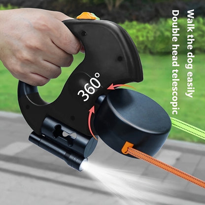 🐾A great tool for your dog's walk! 360° rotation + night lighting, non-slip grip for extra security