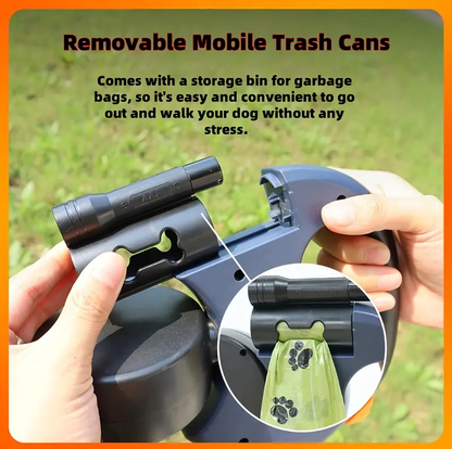 🐾A great tool for your dog's walk! 360° rotation + night lighting, non-slip grip for extra security